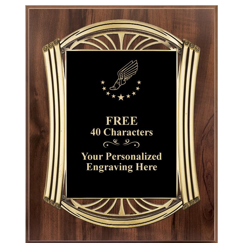 10.5X13 ROMAN WOOD W GLD PLQ