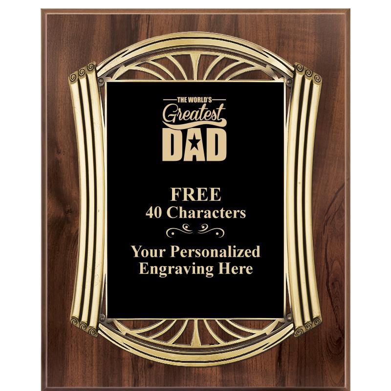 10.5X13 ROMAN WOOD W GLD PLQ