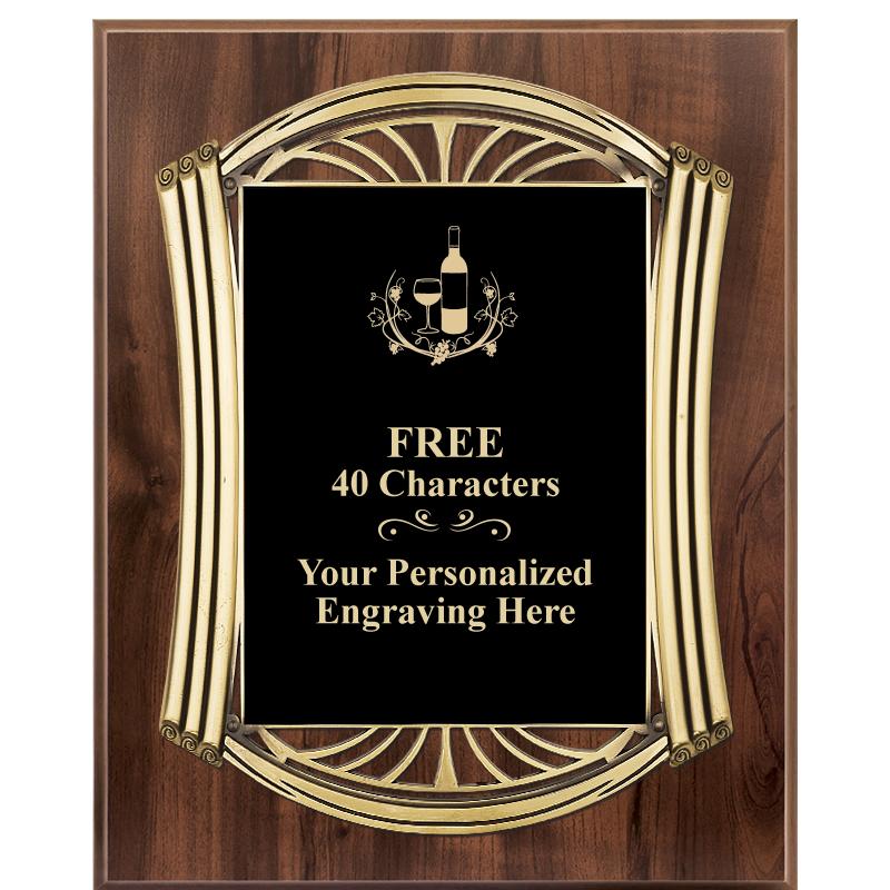 10.5X13 ROMAN WOOD W GLD PLQ