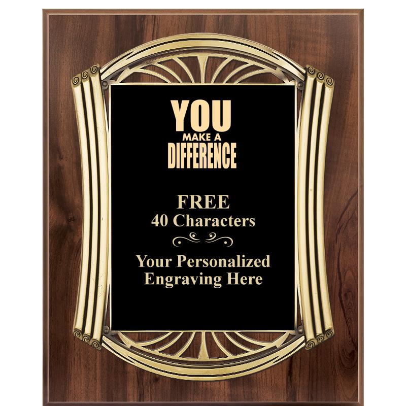 10.5X13 ROMAN WOOD W GLD PLQ