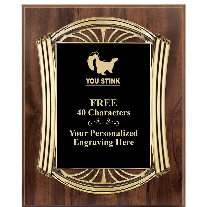 10.5X13 ROMAN WOOD W GLD PLQ