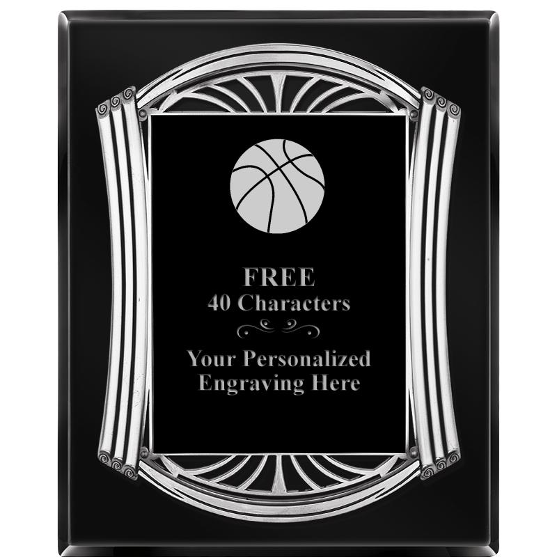 10.5X13 ROMAN BLACK W SLV PLQ