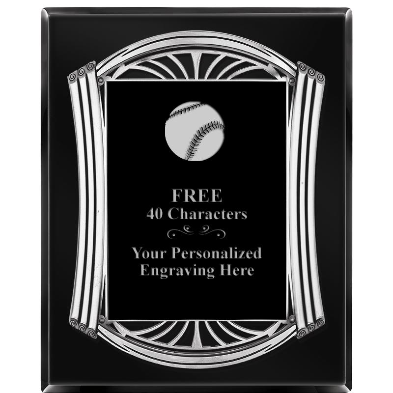 10.5X13 ROMAN BLACK W SLV PLQ