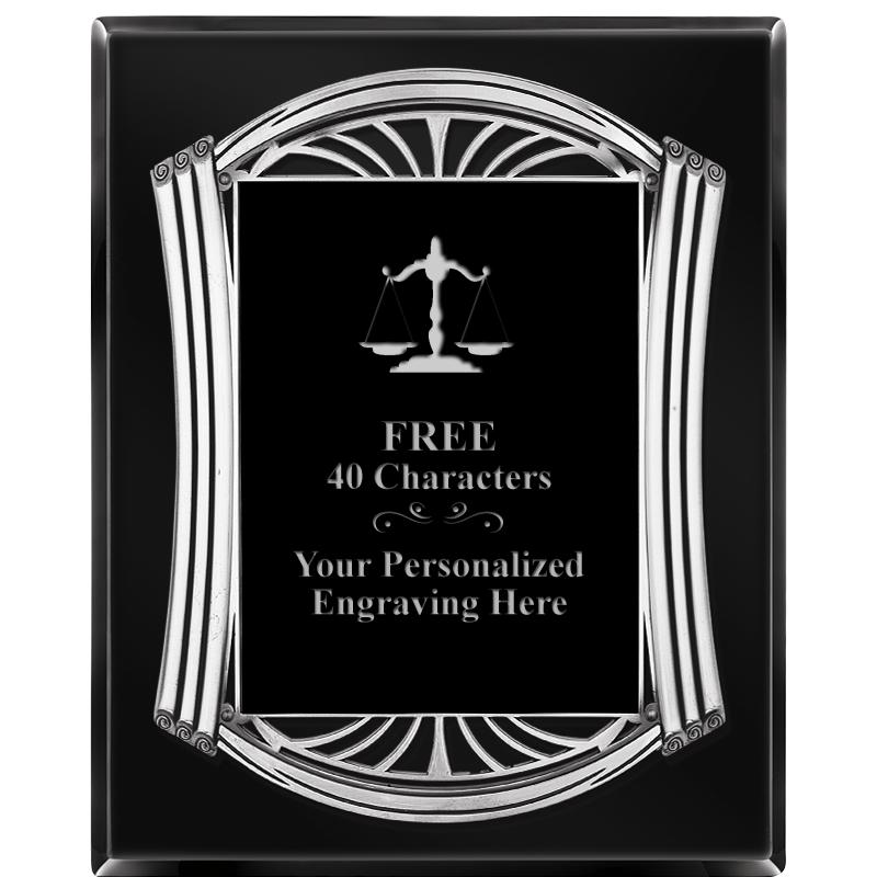 10.5X13 ROMAN BLACK W SLV PLQ