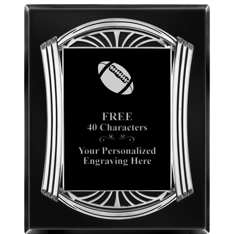 10.5X13 ROMAN BLACK W SLV PLQ