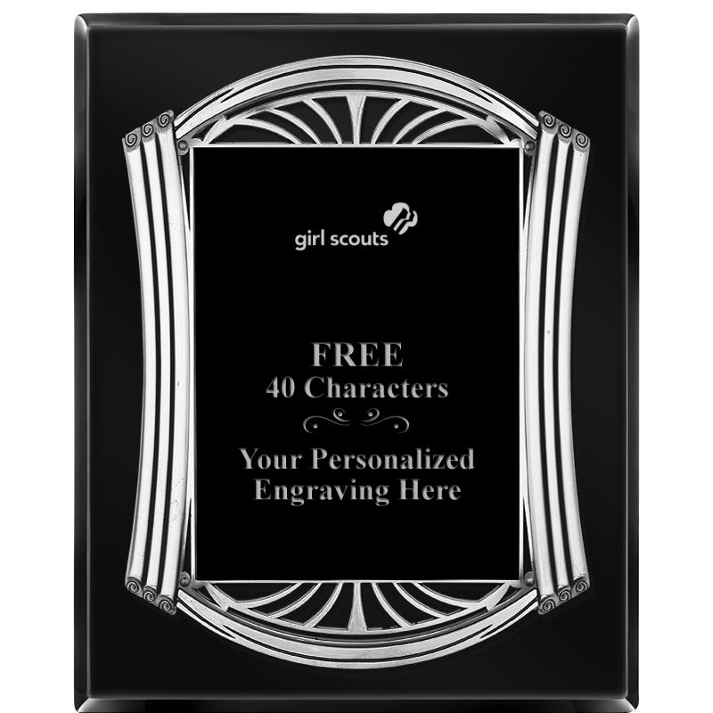 10.5X13 ROMAN BLACK W SLV PLQ