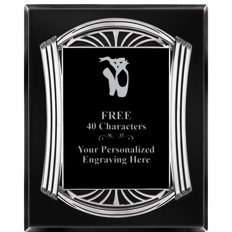 10.5X13 ROMAN BLACK W SLV PLQ