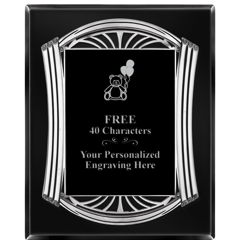 10.5X13 ROMAN BLACK W SLV PLQ