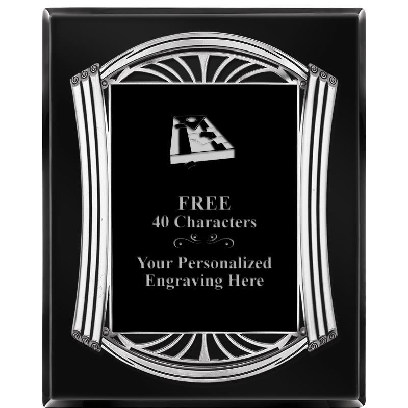 10.5X13 ROMAN BLACK W SLV PLQ