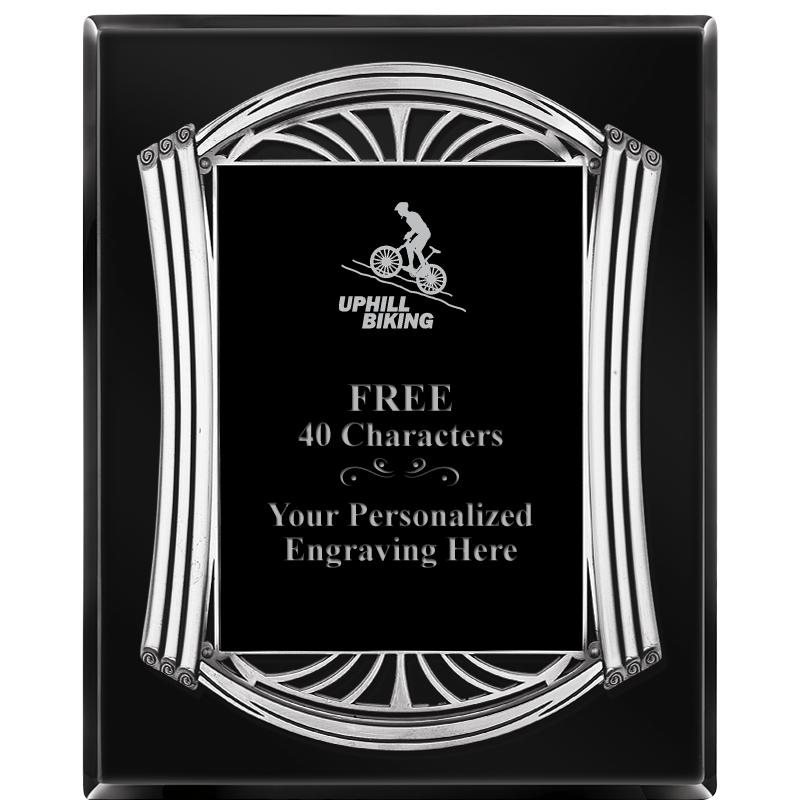 10.5X13 ROMAN BLACK W SLV PLQ