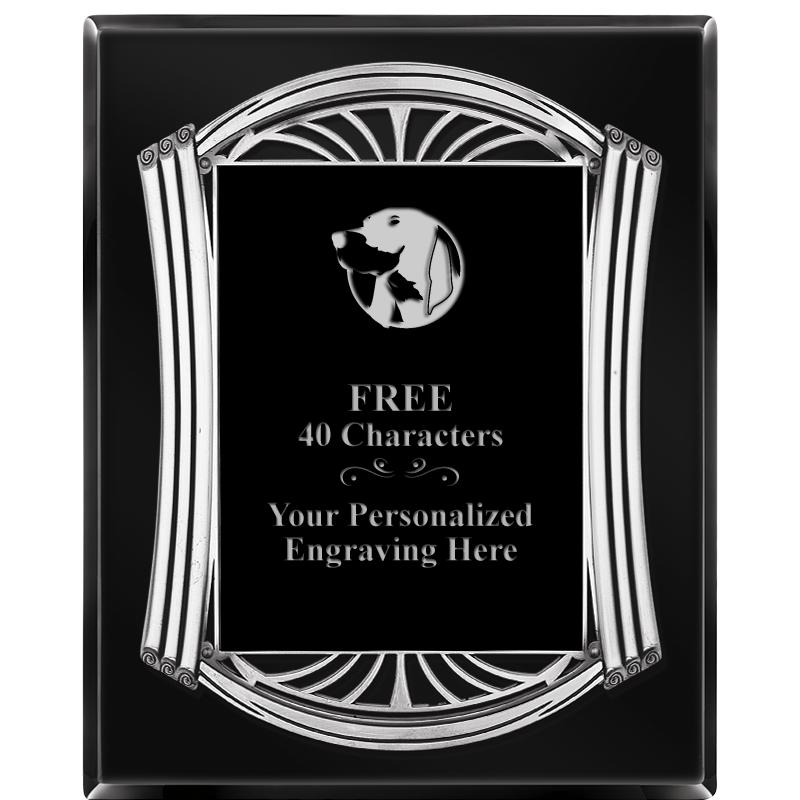 10.5X13 ROMAN BLACK W SLV PLQ