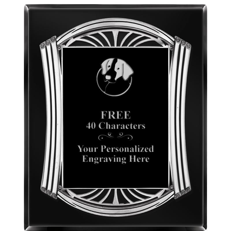 10.5X13 ROMAN BLACK W SLV PLQ