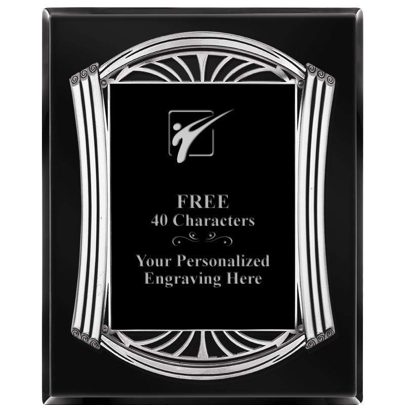 10.5X13 ROMAN BLACK W SLV PLQ