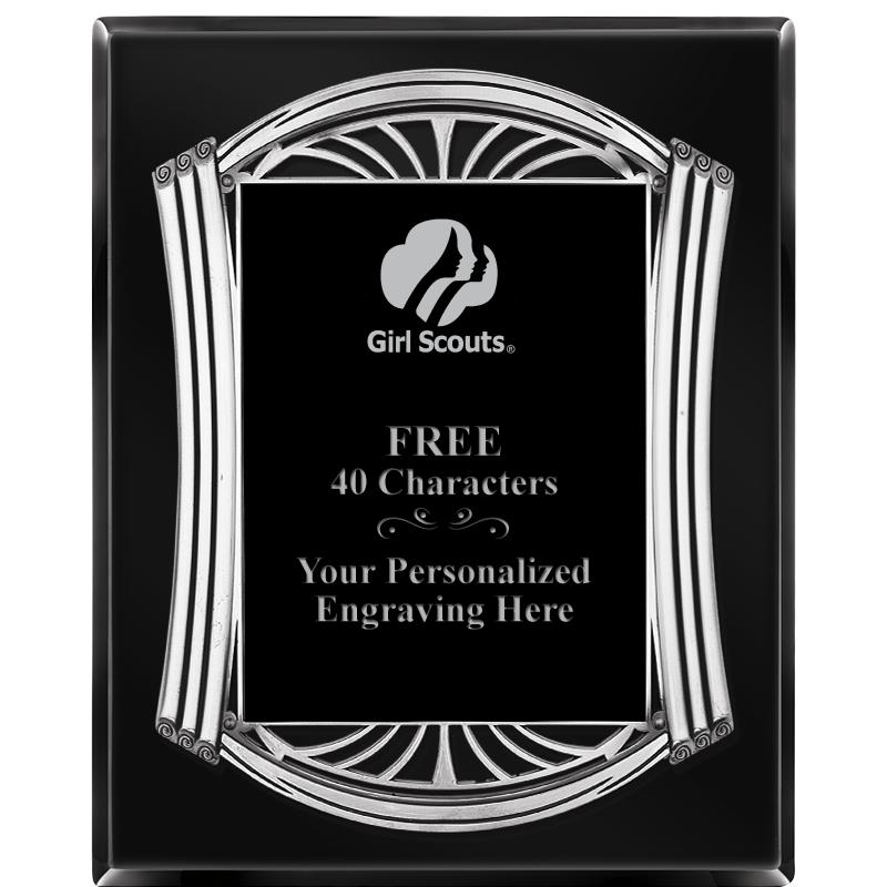 10.5X13 ROMAN BLACK W SLV PLQ