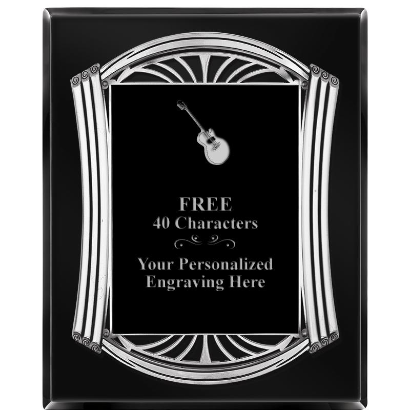 10.5X13 ROMAN BLACK W SLV PLQ