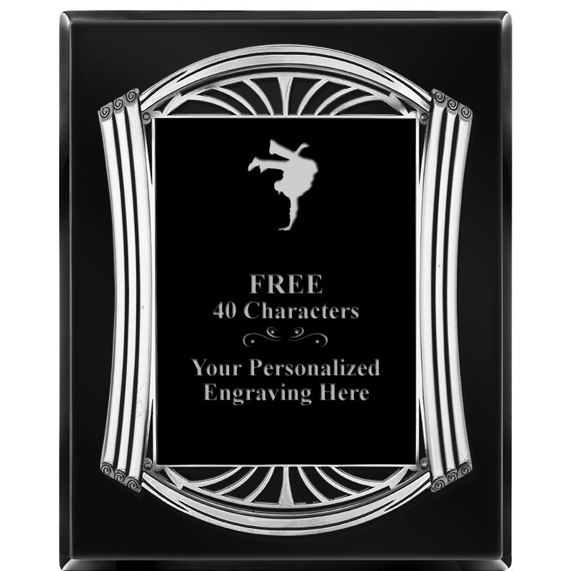 10.5X13 ROMAN BLACK W SLV PLQ