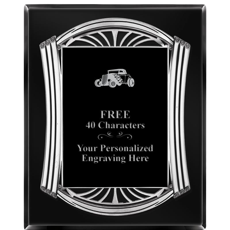 10.5X13 ROMAN BLACK W SLV PLQ