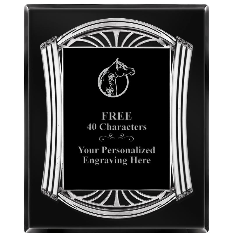 10.5X13 ROMAN BLACK W SLV PLQ