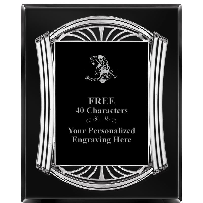 10.5X13 ROMAN BLACK W SLV PLQ