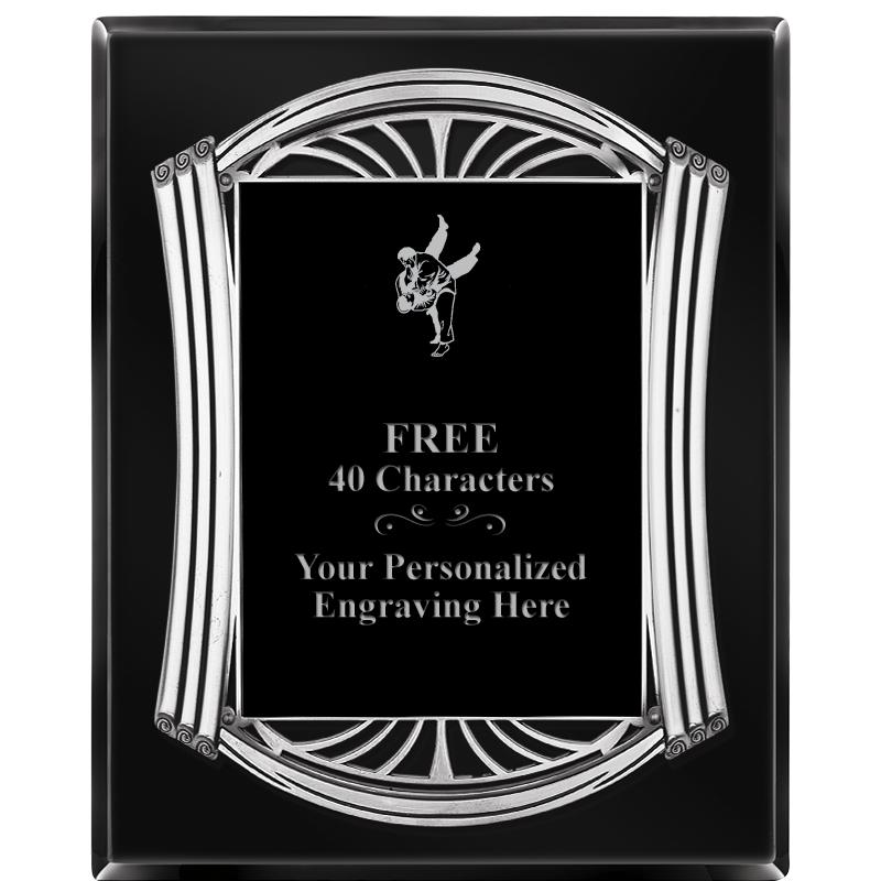 10.5X13 ROMAN BLACK W SLV PLQ