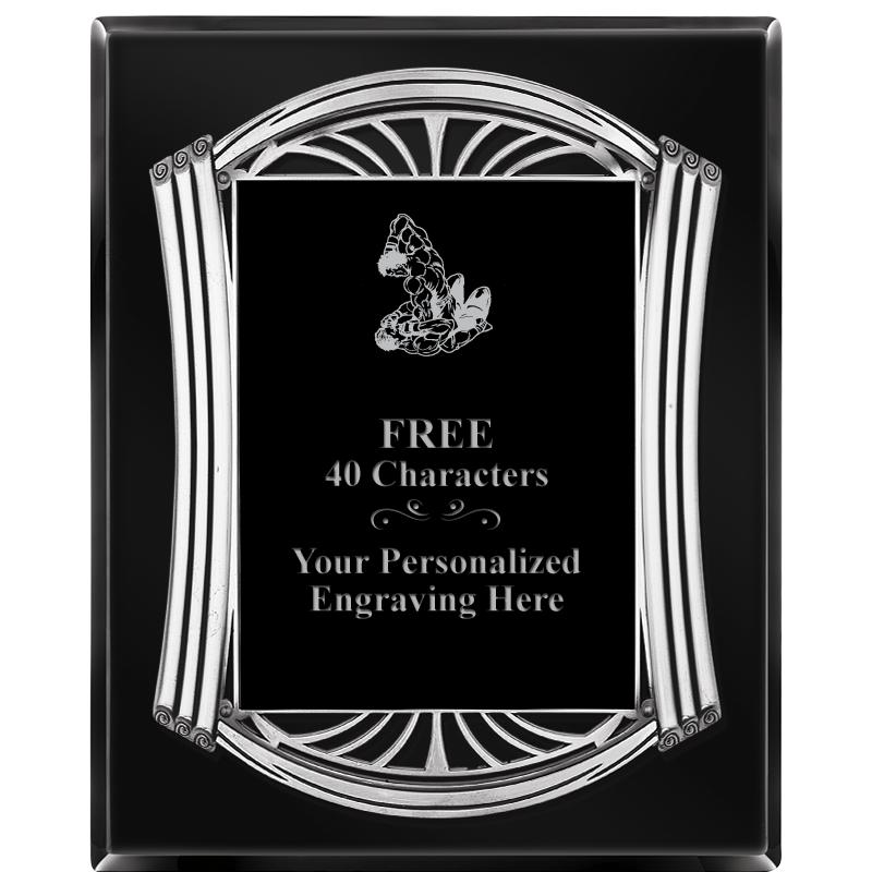 10.5X13 ROMAN BLACK W SLV PLQ