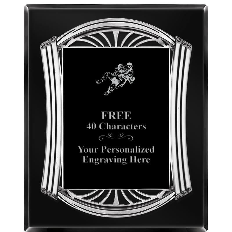 10.5X13 ROMAN BLACK W SLV PLQ