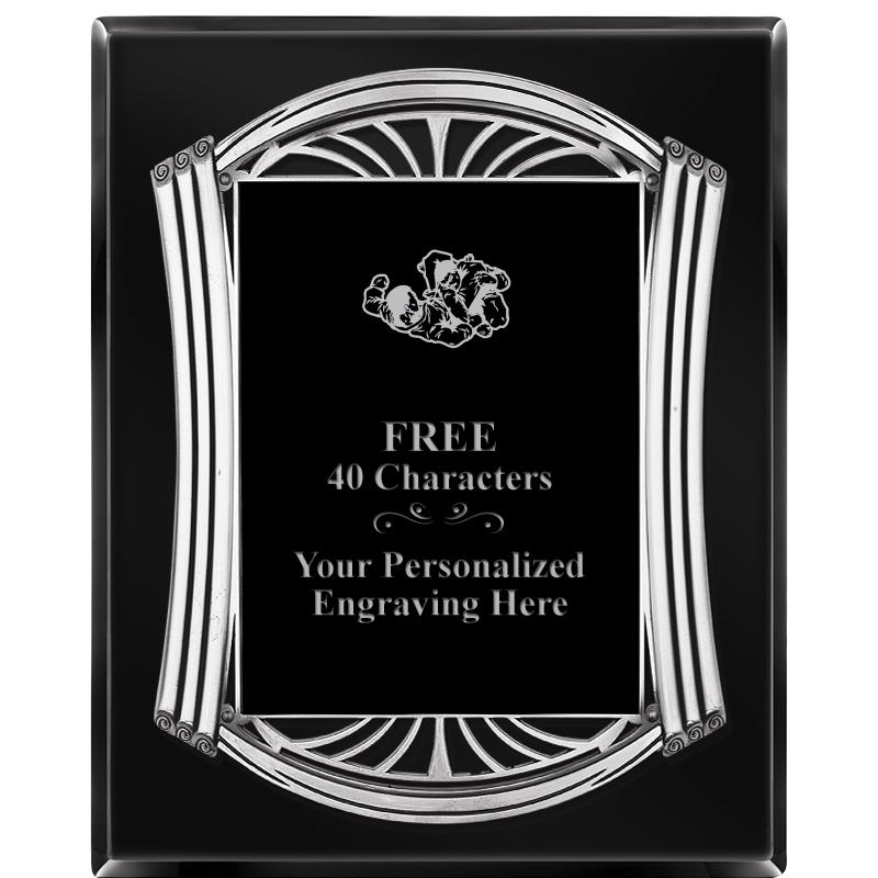 10.5X13 ROMAN BLACK W SLV PLQ