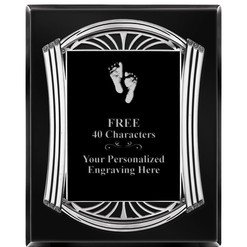 10.5X13 ROMAN BLACK W SLV PLQ