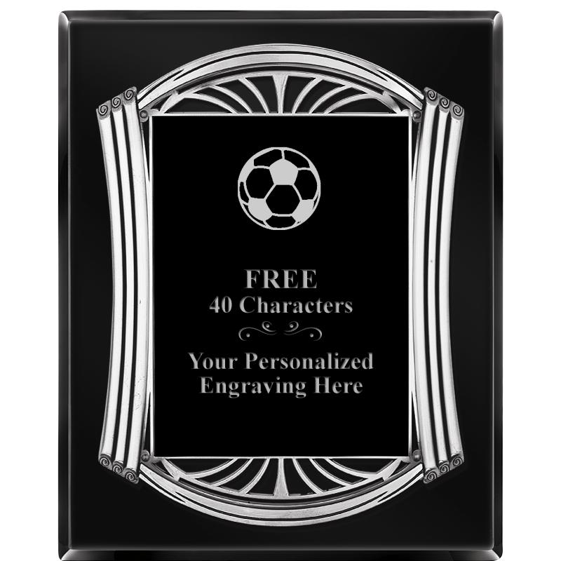 10.5X13 ROMAN BLACK W SLV PLQ