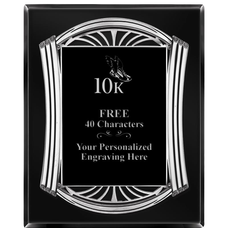 10.5X13 ROMAN BLACK W SLV PLQ