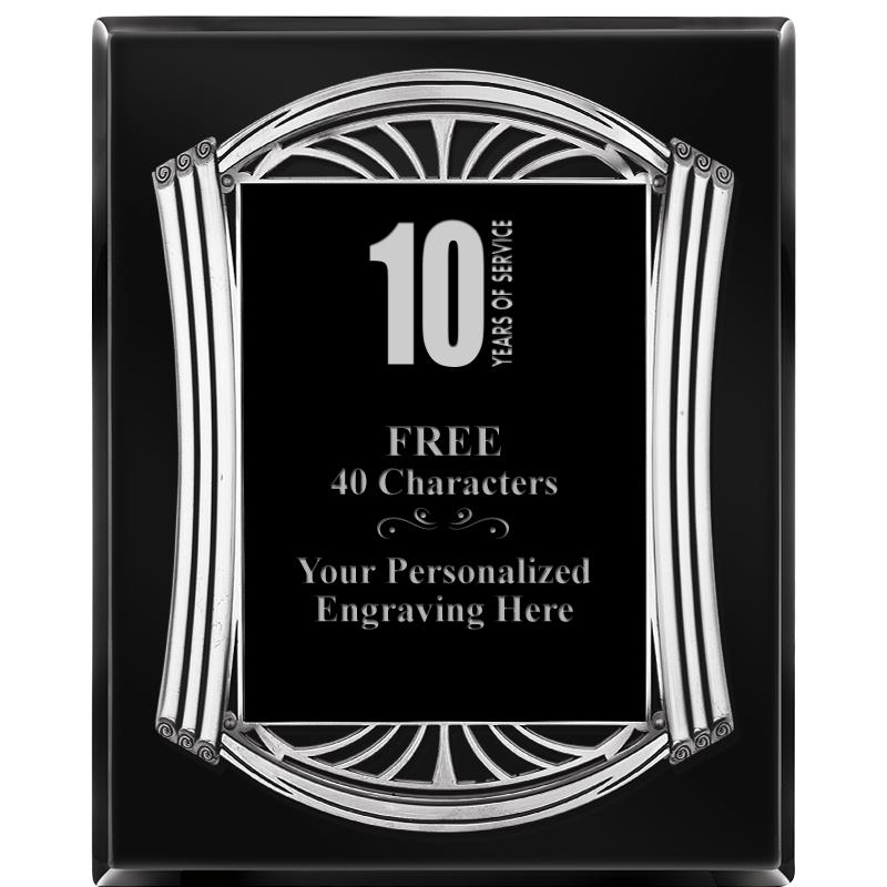 10.5X13 ROMAN BLACK W SLV PLQ