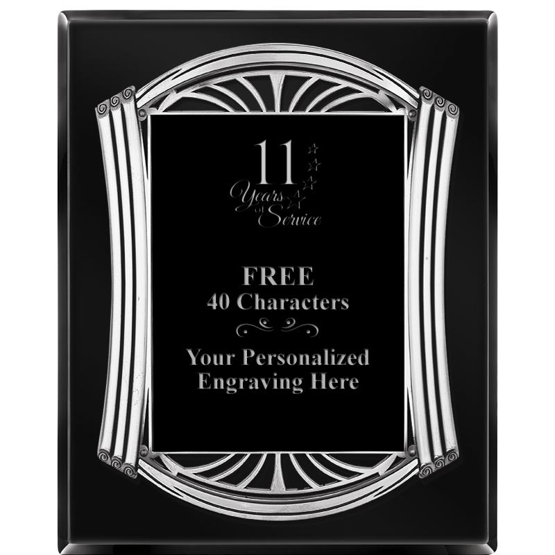 10.5X13 ROMAN BLACK W SLV PLQ