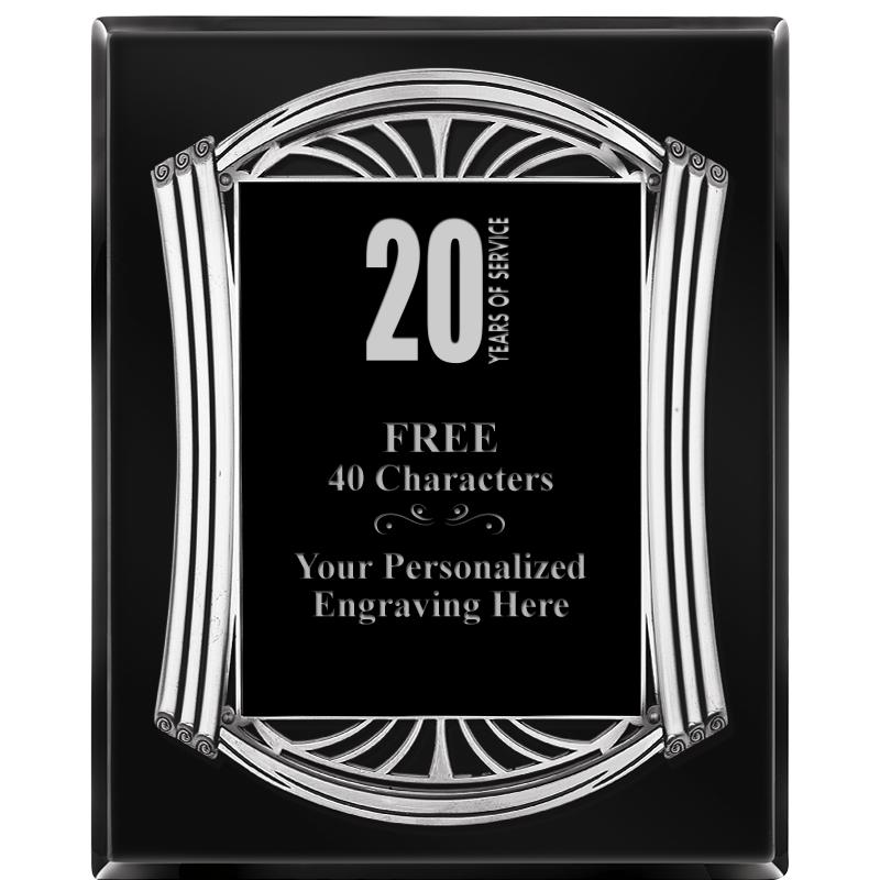 10.5X13 ROMAN BLACK W SLV PLQ