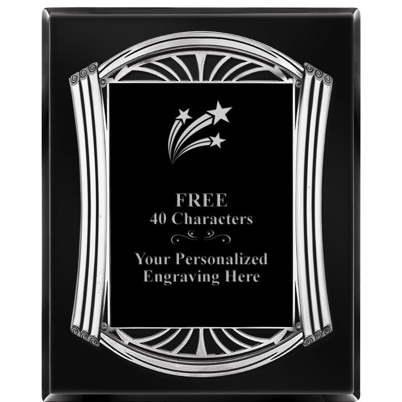 10.5X13 ROMAN BLACK W SLV PLQ