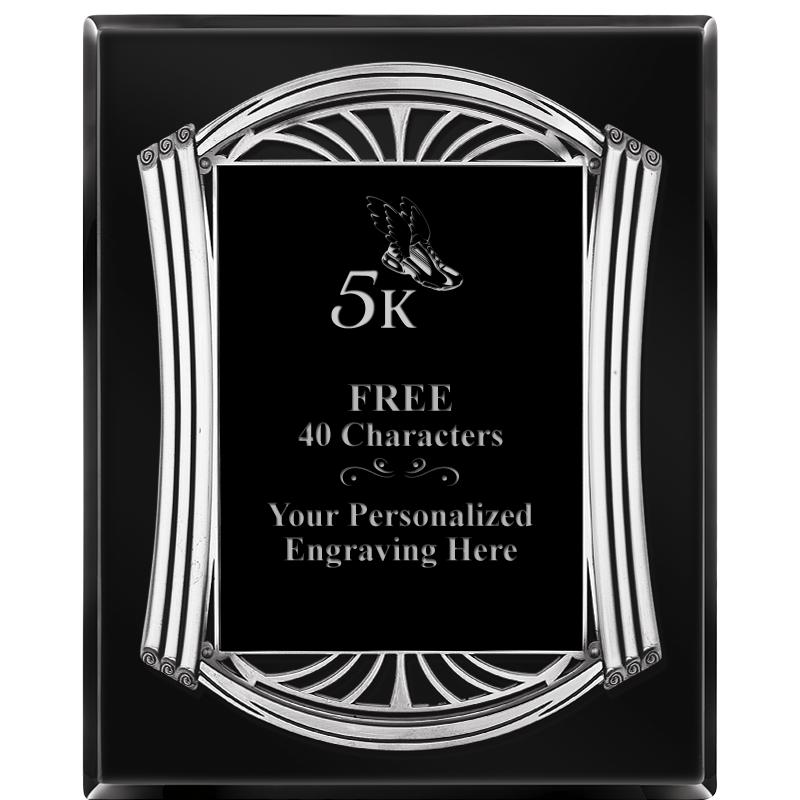 10.5X13 ROMAN BLACK W SLV PLQ