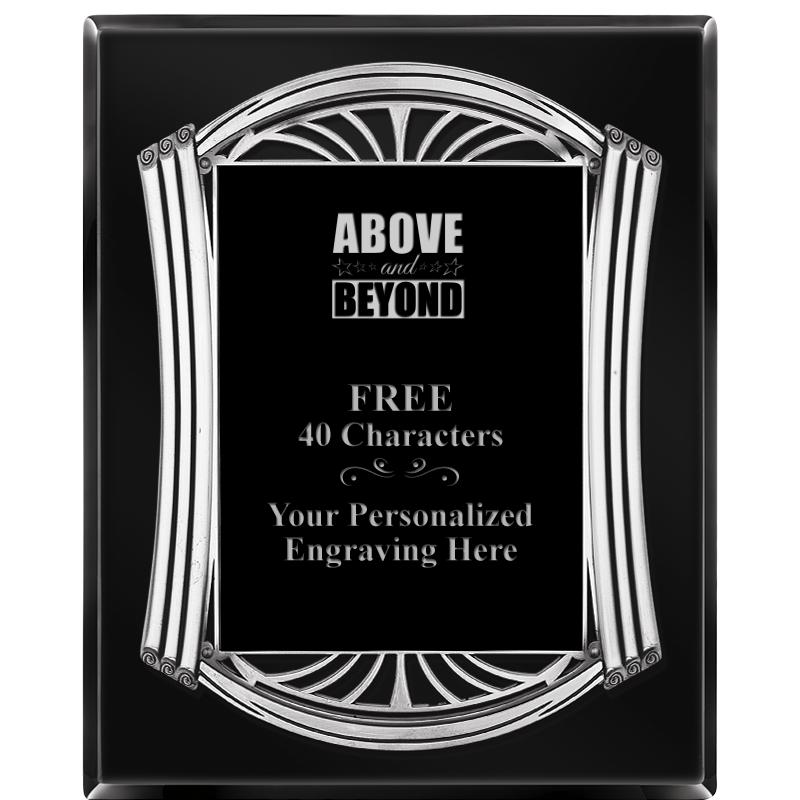 10.5X13 ROMAN BLACK W SLV PLQ