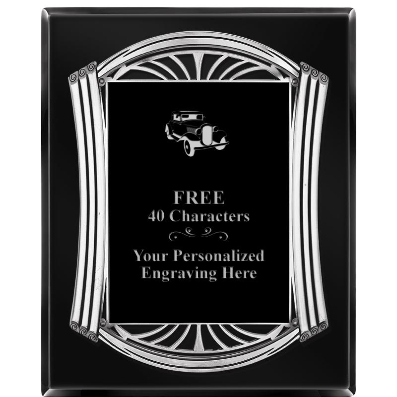 10.5X13 ROMAN BLACK W SLV PLQ