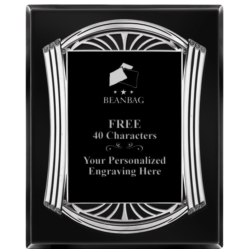 10.5X13 ROMAN BLACK W SLV PLQ