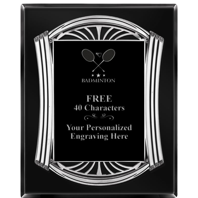 10.5X13 ROMAN BLACK W SLV PLQ