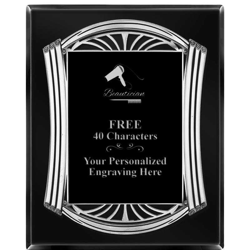 10.5X13 ROMAN BLACK W SLV PLQ