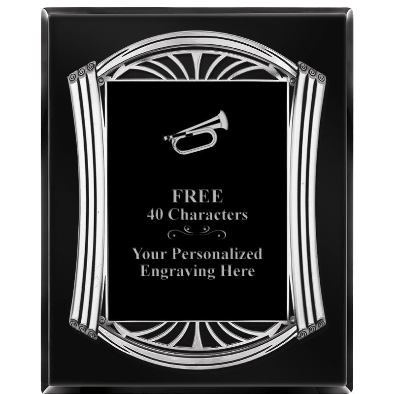 10.5X13 ROMAN BLACK W SLV PLQ