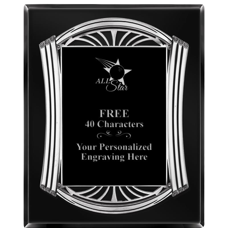 10.5X13 ROMAN BLACK W SLV PLQ