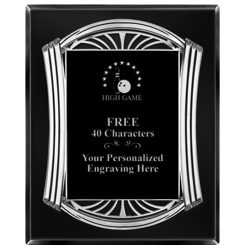 10.5X13 ROMAN BLACK W SLV PLQ