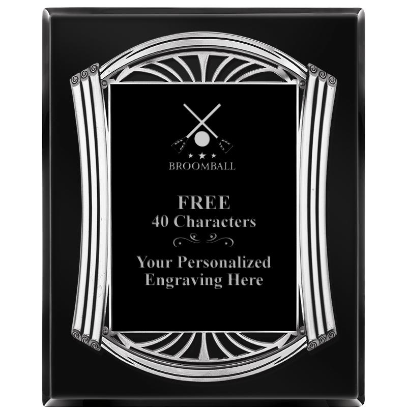 10.5X13 ROMAN BLACK W SLV PLQ