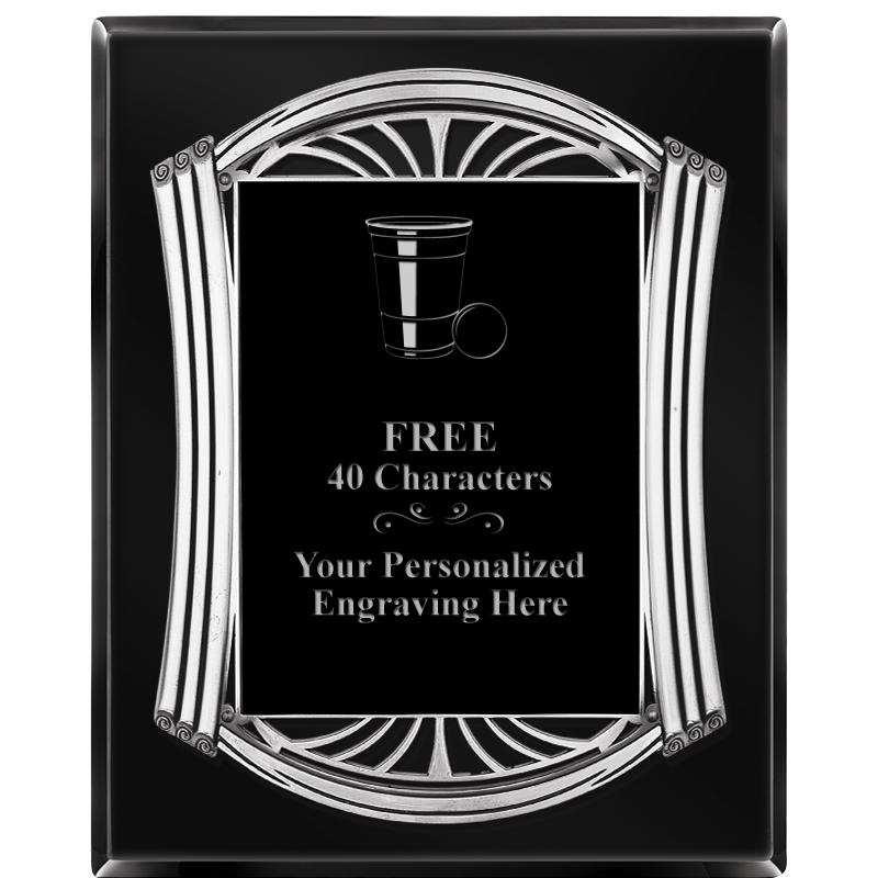 10.5X13 ROMAN BLACK W SLV PLQ