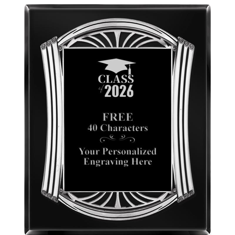 10.5X13 ROMAN BLACK W SLV PLQ