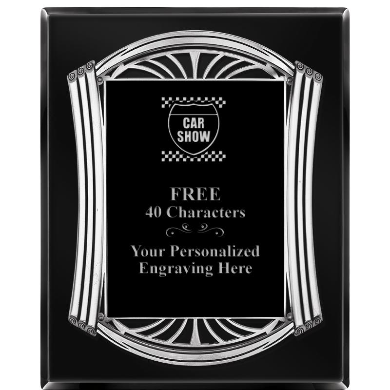 10.5X13 ROMAN BLACK W SLV PLQ