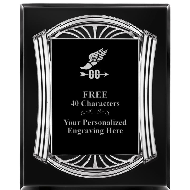 10.5X13 ROMAN BLACK W SLV PLQ