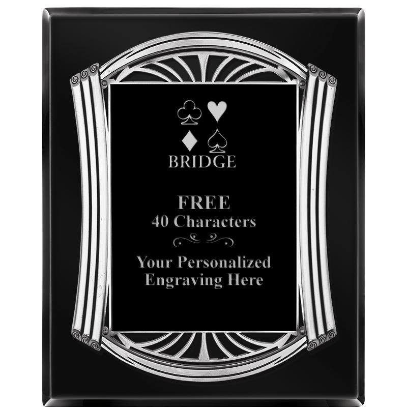 10.5X13 ROMAN BLACK W SLV PLQ