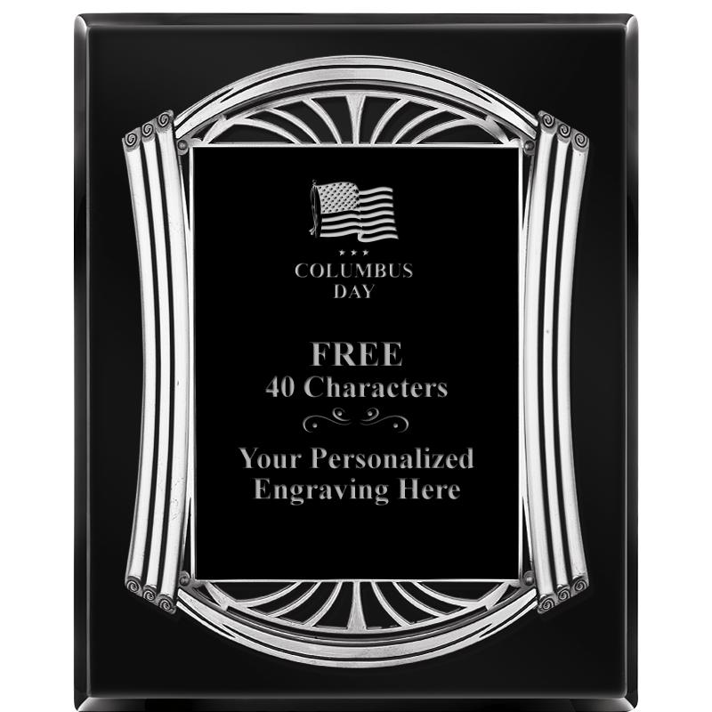 10.5X13 ROMAN BLACK W SLV PLQ